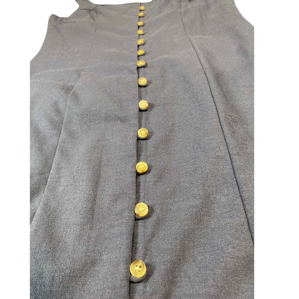 Lumiere Navy Blue Button Front Bustier Midi Dress Womens Large Sleeveless Sheath - Picture 10 of 13